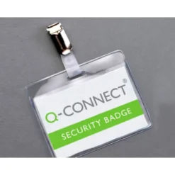BOLSA DE PLASTIFICAR Q-CONNECT 67 X 98 MM 125 MC CON CLIP PARA TARJETAS DE VISITA CAJA 25 UNIDADES