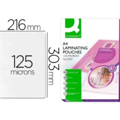 Bolsa de plastificar Q-Connect A4 125 Mc. Caja de 100 unidades
