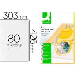 Bolsa de plastificar Q-Connect Din A3 80 Micras