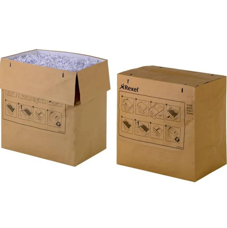 BOLSA DE RESIDUOS REXEL RECICLABLE PARA DESTRUCTORA AUTO+ 750X/750M