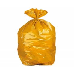Bolsa basura amarilla aporx 55x60cm galga 120 rollo 15 unidades con cierre cierre facil