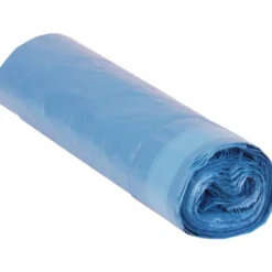 Bolsa basura azul 55x60cm galga 120 rollo 20 unidades con cierre cierre facil