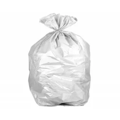 Bolsa basura blanca aprox 55x60cm galga 120 rollo 15 unidades con cierre cierre fácil