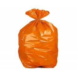 Bolsa basura naranja apox 55x60cm galga 120 rollo 15 unidades con cierre cierre facil