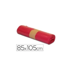 Bolsa basura roja 85x105cm uso industrial galga 110 rollo 10 unidades