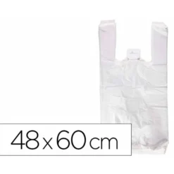 BOLSA CAMISETA RECICLADA 70% BLANCA 50 MC 48X60 CM APTA LEGISLACION DE BOLSAS 2021