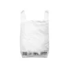 BOLSA CAMISETA RECICLADA 70% BLANCA 30X40 CM REUTILIZABLE 1 KG PAQUETE DE 90 UNIDADES