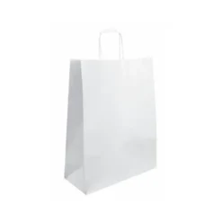 BOLSA KRAFT BASIKA CELULOSA BLANCO 90 GR ASA RETORCIDA TAMAÑO "S" 240X100X320 MM