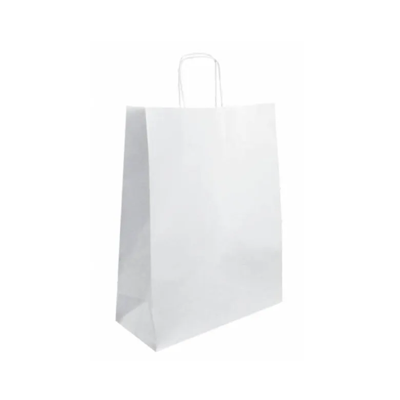 BOLSA KRAFT BASIKA CELULOSA BLANCO 90 GR ASA RETORCIDA TAMAÑO "S" 240X100X320 MM