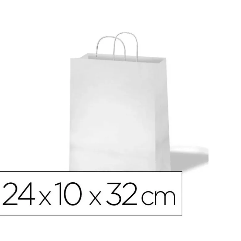 BOLSA KRAFT BASIKA CELULOSA BLANCO 90 GR ASA RETORCIDA TAMAÑO "S" 240X100X320 MM
