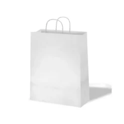 BOLSA KRAFT BASIKA CELULOSA BLANCO 90 GR ASA RETORCIDA TAMAÑO "L" 320X140X400 MM