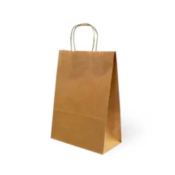 BOLSA KRAFT BASIKA NATURAL RECICLADO 90 GR ASA RETORCIDA TAMAÑO