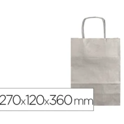 Bolsa Kraft Q-Connect Plata Asa retorcida de 270x120x360 mm