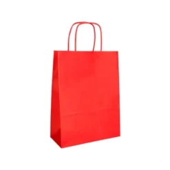 BOLSA PAPEL Q-CONNECT CELULOSA ROJO XS CON ASA RETORCIDA 180X240X80 MM