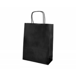 BOLSA PAPEL Q-CONNECT CELULOSA NEGRO XS CON ASA RETORCIDA 180X240X80 MM