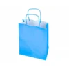 BOLSA PAPEL Q-CONNECT CELULOSA CELESTE XS CON ASA RETORCIDA 180X240X80 MM