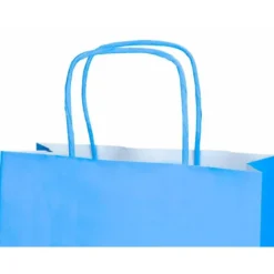 BOLSA PAPEL Q-CONNECT CELULOSA CELESTE XS CON ASA RETORCIDA 180X240X80 MM
