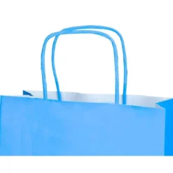 BOLSA PAPEL Q-CONNECT CELULOSA CELESTE S CON ASA RETORCIDA 240X320X10 MM
