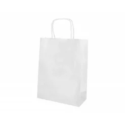BOLSA PAPEL Q-CONNECT CELULOSA BLANCO M CON ASA RETORCIDA 270X370X12 MM