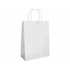 BOLSA PAPEL Q-CONNECT CELULOSA BLANCO M CON ASA RETORCIDA 270X370X12 MM