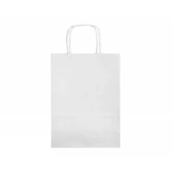BOLSA PAPEL Q-CONNECT CELULOSA BLANCO L CON ASA RETORCIDA 320X400X14 MM