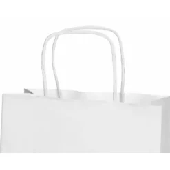 BOLSA PAPEL Q-CONNECT CELULOSA BLANCO L CON ASA RETORCIDA 320X400X14 MM