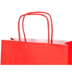 BOLSA PAPEL Q-CONNECT CELULOSA ROJO L CON ASA RETORCIDA 320X400X14 MM