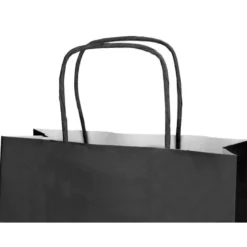 BOLSA PAPEL Q-CONNECT CELULOSA NEGRO L CON ASA RETORCIDA 320X400X14 MM