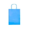BOLSA PAPEL Q-CONNECT CELULOSA CELESTE L CON ASA RETORCIDA 320X400X14 MM