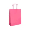 BOLSA PAPEL Q-CONNECT CELULOSA ROSA L CON ASA RETORCIDA 320X400X14 MM