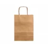 BOLSA PAPEL Q-CONNECT KRAFT NATURAL LISO XS CON ASA RETORCIDA 180X240X80 MM