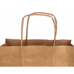 BOLSA PAPEL Q-CONNECT KRAFT NATURAL LISO XS CON ASA RETORCIDA 180X240X80 MM