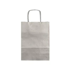BOLSA PAPEL Q-CONNECT KRAFT PLATA XS CON ASA RETORCIDA 180X240X80 MM