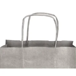 BOLSA PAPEL Q-CONNECT KRAFT PLATA XS CON ASA RETORCIDA 180X240X80 MM