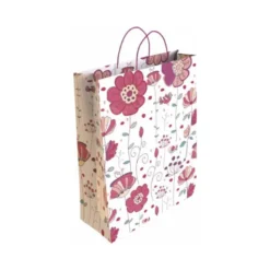 BOLSA PARA REGALO BASIKA PAPEL ESTUCADO 160 GR TODO AÑO CON ASA RETORCIDA TAMAÑO S 24+10X32 CM