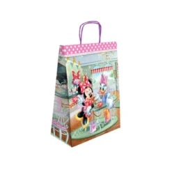 BOLSA PARA REGALO BASIKA PAPEL CELULOSA 90 GR MINNIE CON ASA RETORCIDA TAMAÑO L 320X140X400 MM