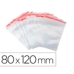 BOLSA PLASTICO AUTOCIERRE Q-CONNECT 80X120 MM PAQUETE DE 100 UNIDADES
