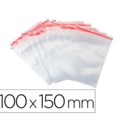 BOLSA PLASTICO AUTOCIERRE Q-CONNECT 100X150 MM PAQUETE DE 100 UNIDADES