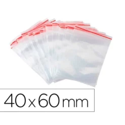 BOLSA PLASTICO AUTOCIERRE Q-CONNECT 40X60 MM PAQUETE DE 100 UNIDADES