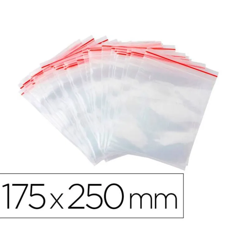 BOLSA PLASTICO AUTOCIERRE Q-CONNECT 175X250 MM PAQUETE DE 100 UNIDADES
