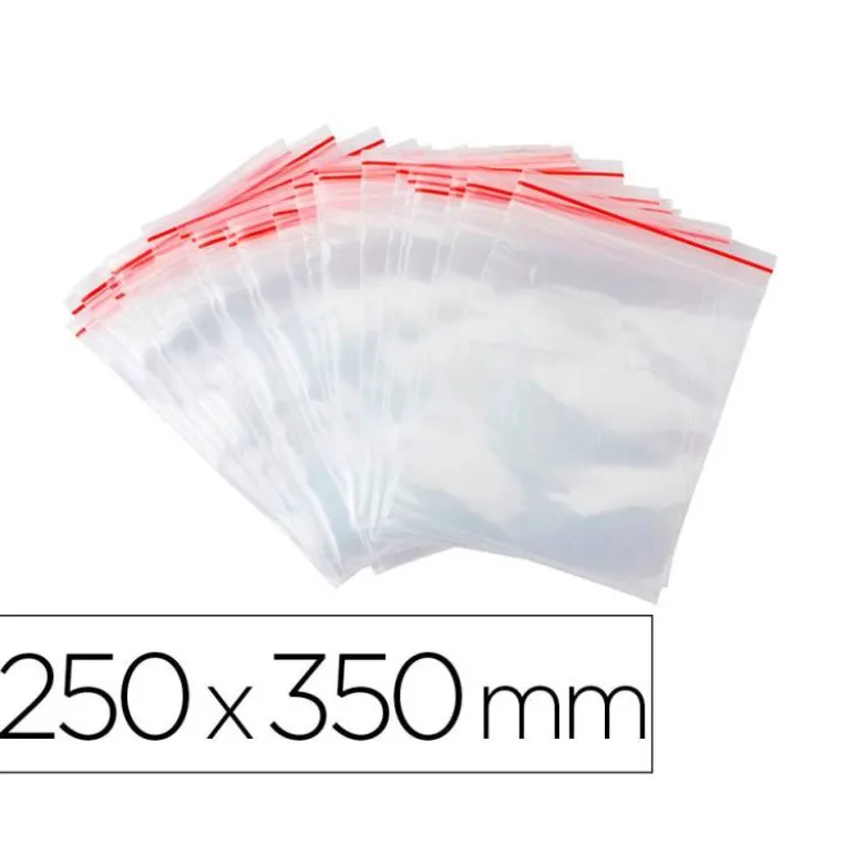 BOLSA PLASTICO AUTOCIERRE Q-CONNECT 250X350 MM PAQUETE DE 100 UNIDADES
