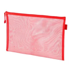 BOLSA ZIPPER BAG LIDERPAPEL POLIESTER TRANSPIRABLE MULTIUSOS DIN A4 ROJO