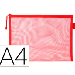 BOLSA ZIPPER BAG LIDERPAPEL POLIESTER TRANSPIRABLE MULTIUSOS DIN A4 ROJO