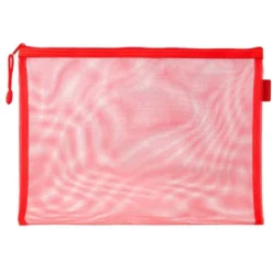 BOLSA ZIPPER BAG LIDERPAPEL POLIESTER TRANSPIRABLE MULTIUSOS DIN A4 ROJO