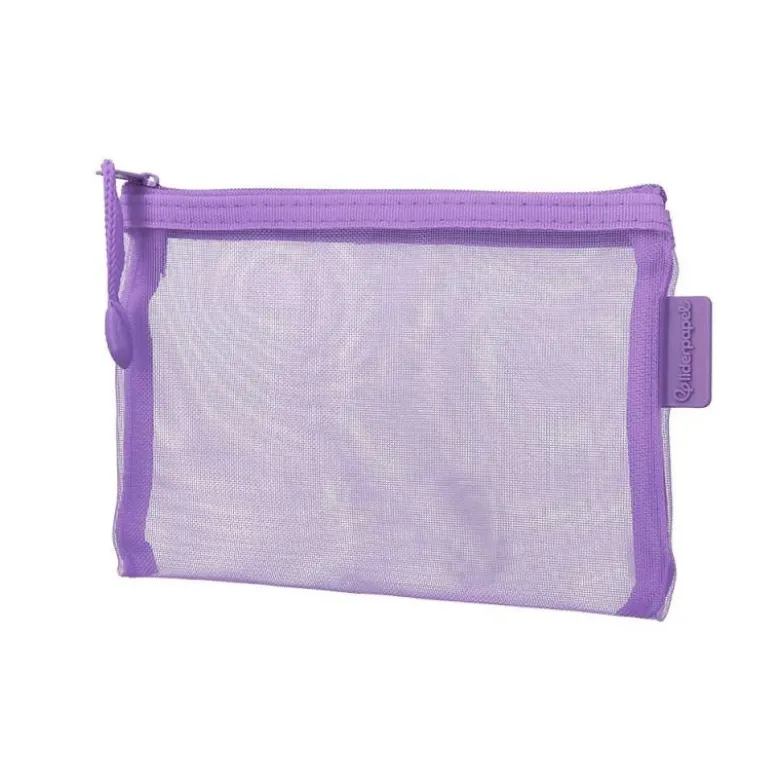 BOLSA ZIPPER BAG LIDERPAPEL POLIESTER TRANSPIRABLE MULTIUSOS DIN A6 MORADO PASTEL