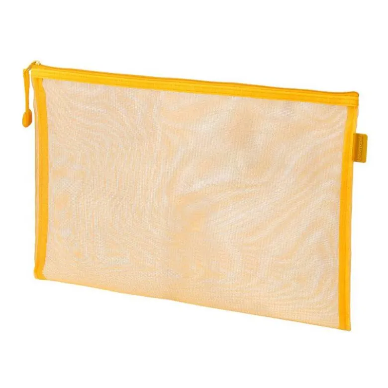 BOLSA ZIPPER BAG LIDERPAPEL POLIESTER TRANSPIRABLE MULTIUSOS DIN A4 AMARILLO