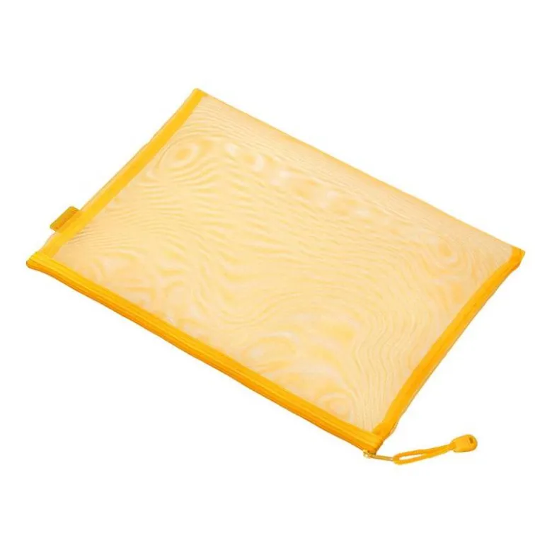 BOLSA ZIPPER BAG LIDERPAPEL POLIESTER TRANSPIRABLE MULTIUSOS DIN A4 AMARILLO