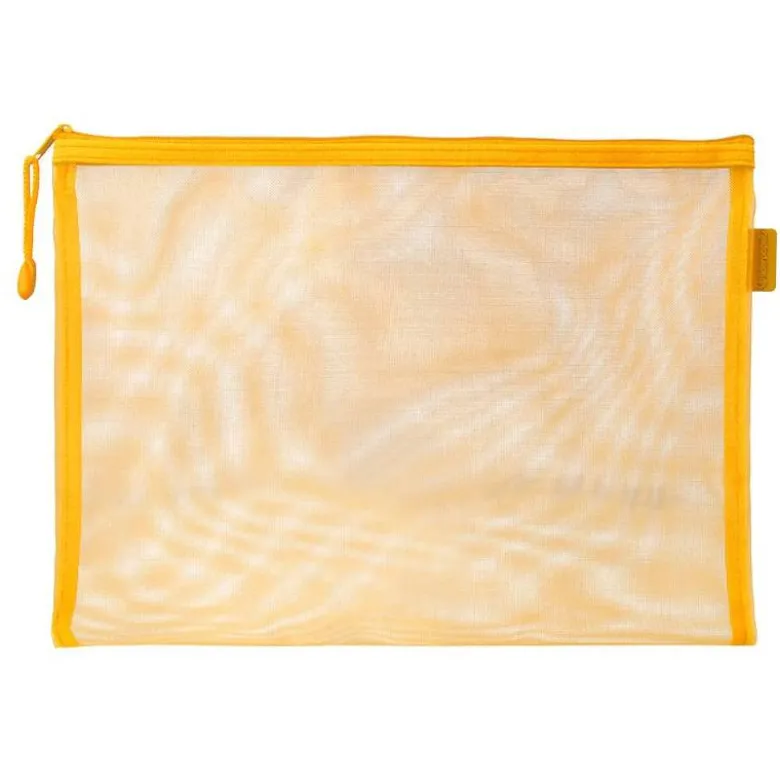 BOLSA ZIPPER BAG LIDERPAPEL POLIESTER TRANSPIRABLE MULTIUSOS DIN A4 AMARILLO