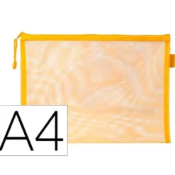 BOLSA ZIPPER BAG LIDERPAPEL POLIESTER TRANSPIRABLE MULTIUSOS DIN A4 AMARILLO