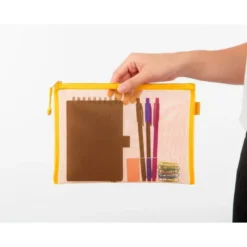 BOLSA ZIPPER BAG LIDERPAPEL POLIESTER TRANSPIRABLE MULTIUSOS DIN A5 AMARILLO